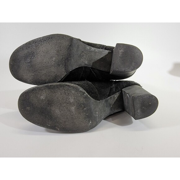 MDS Women's Size 7M Tory Burch Leena Black Suede Leather Zipper Ankle‎ Boots GUC - Picture 12 of 12